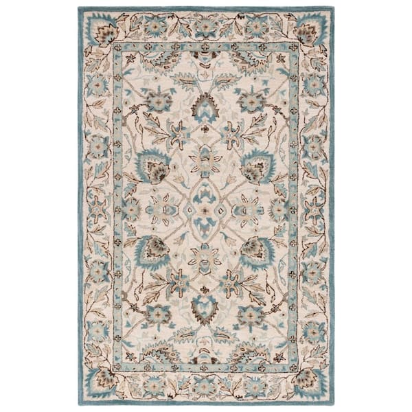 Antiquity 2 ft. x 3 ft. Peacock/Blue Forest Medallion Area Rug