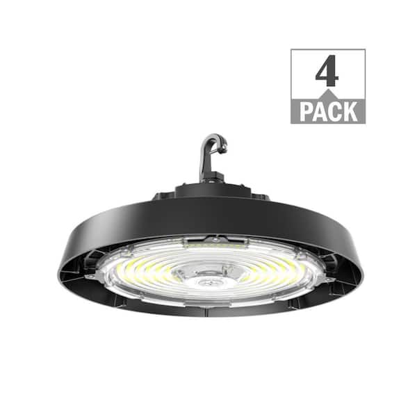 4-Pack 11 in. 400-Watt Equivalent LED Black High Bay Light 36,000LM 200W 220W 240W 3000K 4000K 5000K 120-277V Dimmable