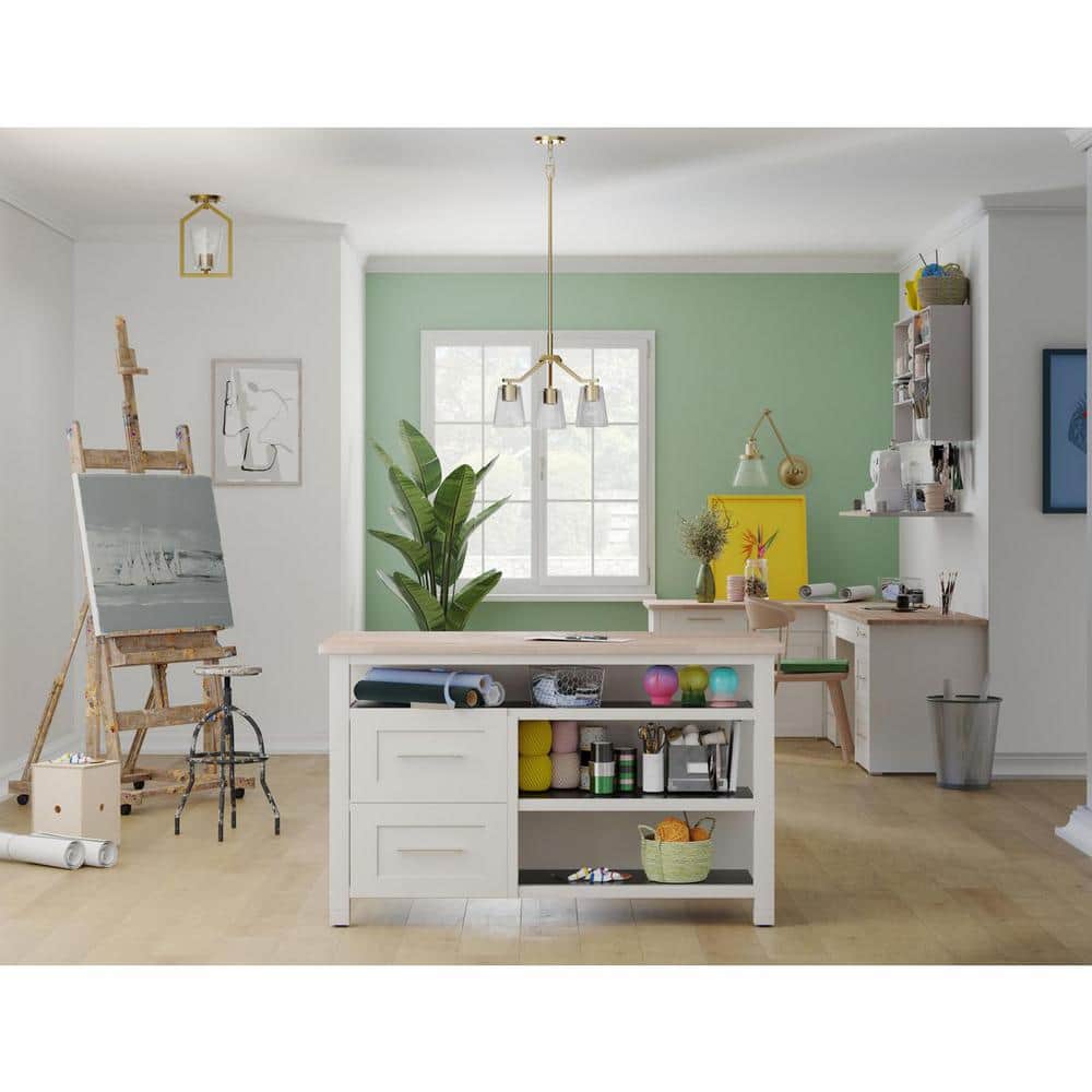 Brushed Gold and Clear Glass Semi-Flush Mount Light
