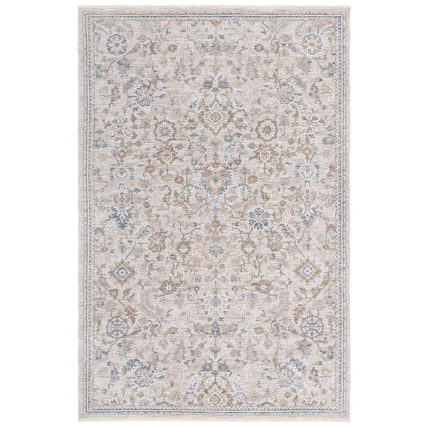 Finley 9 ft. x 12 ft. Beige/Blue Floral Oriental Area Rug