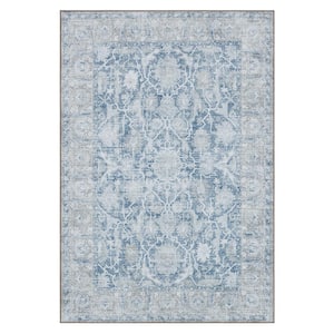 Paloma Blue 9 ft. 10 in. x 13 ft. Ornamental Indoor Area Rug