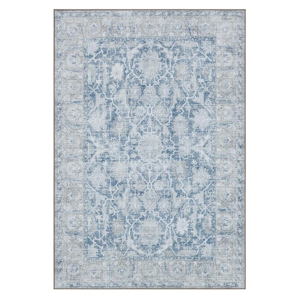 StyleWell Paloma Blue 9 ft. 10 in. x 13 ft. Ornamental Indoor Area Rug