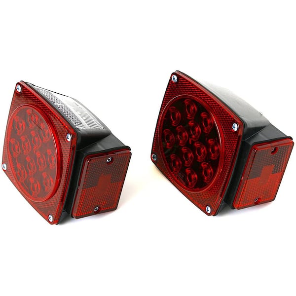 MAXXHAUL 50343 12V LED Submersible Left and Right Trailer Lights for Trailers Less than 80 Wide 