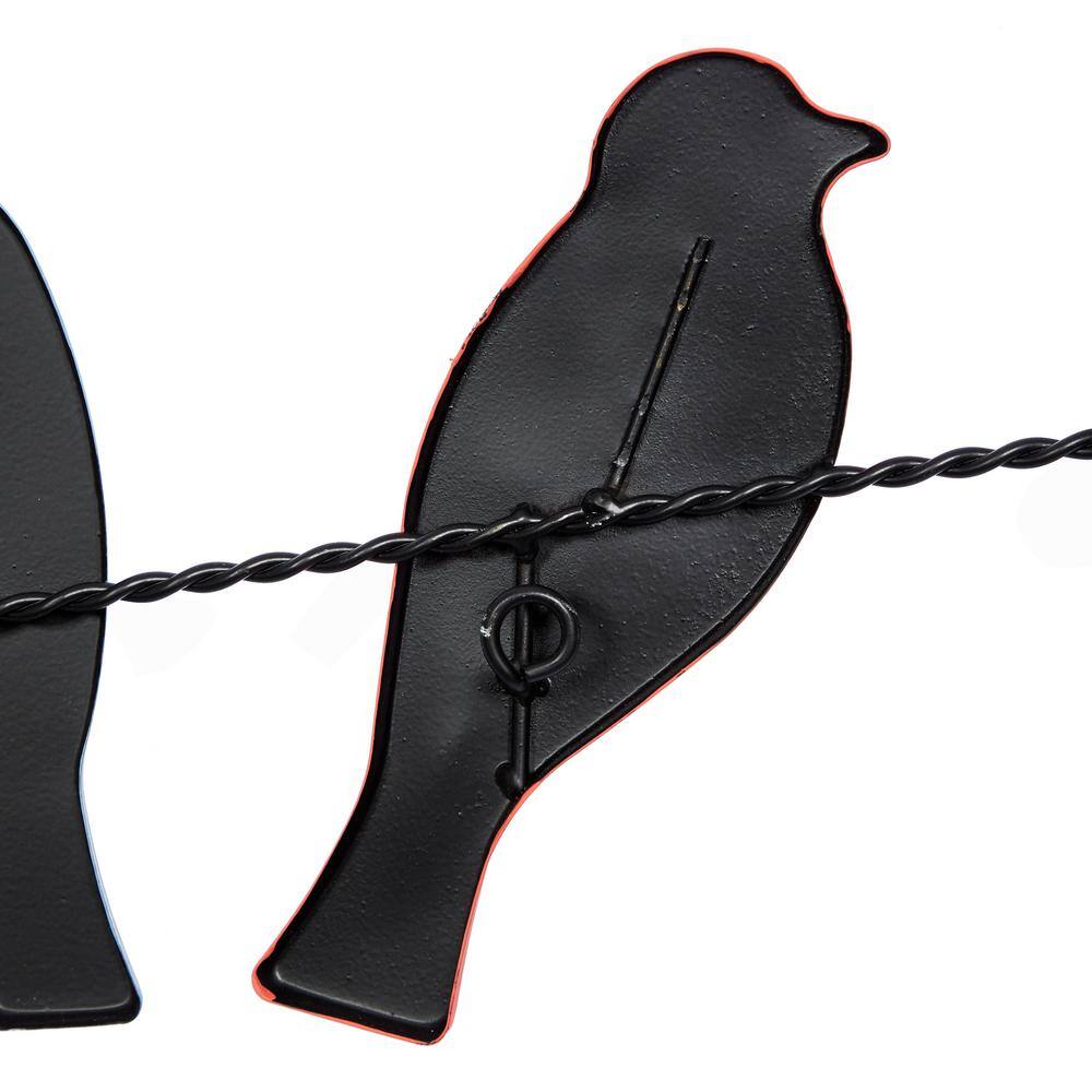 Multi-Colored Metal Bird Wall Decor with Black Frame