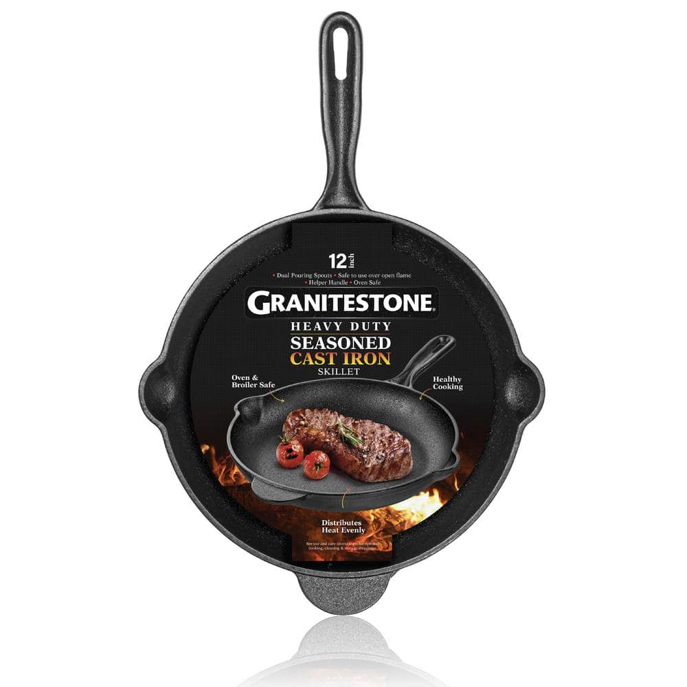 Greater Goods Cast Iron Skillet - 12-Inch Pan, Cook Like a Pro