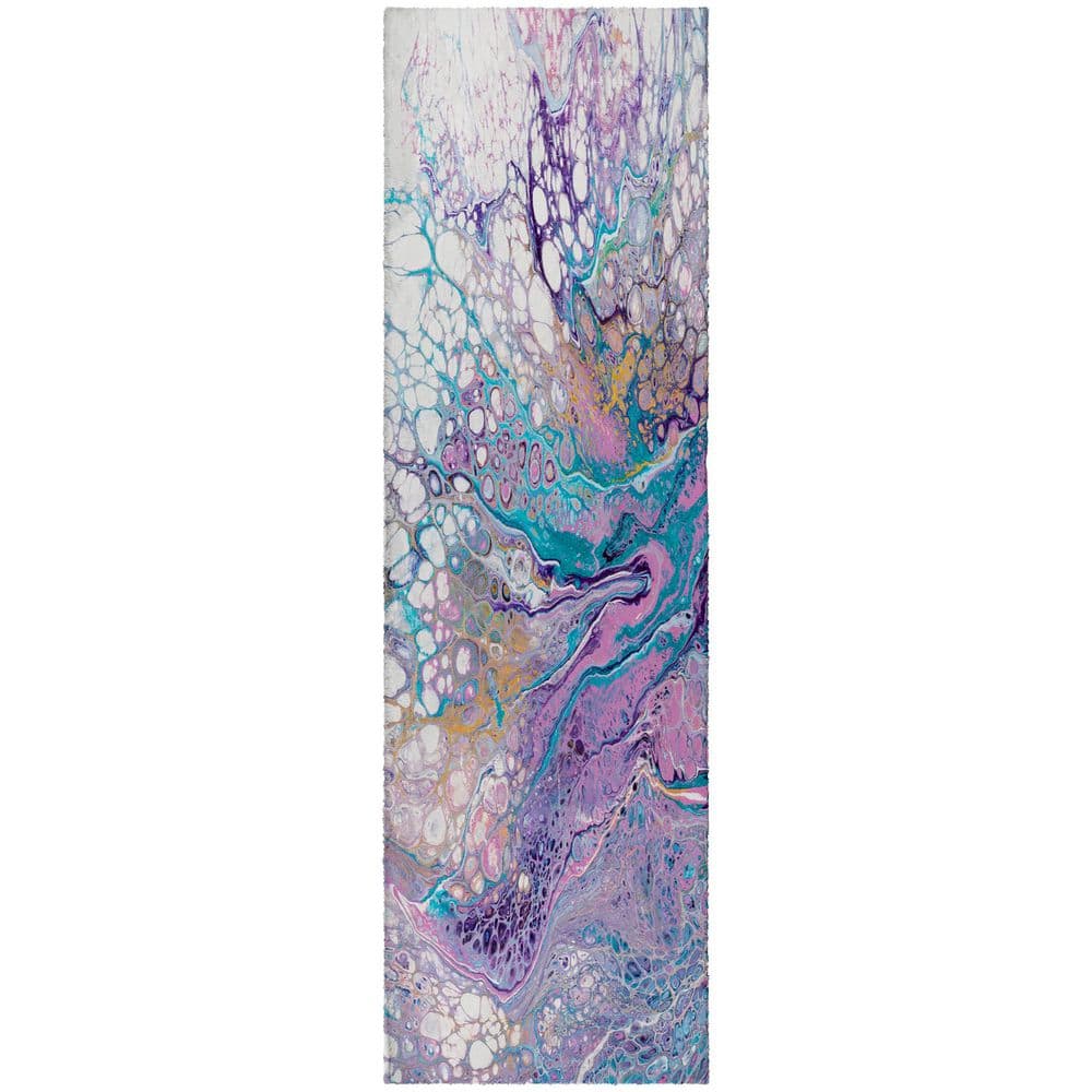 Dream Shag Premium Machine Washable Abstract ADS64 Periwinkle 2 ft. x 7 ft. Runner Rug price history on PriceWatchPro