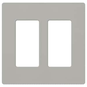 Claro 2 Gang Wall Plate for Decorator/Rocker Switches, Satin, Pebble (SC-2-PB) (1-Pack)