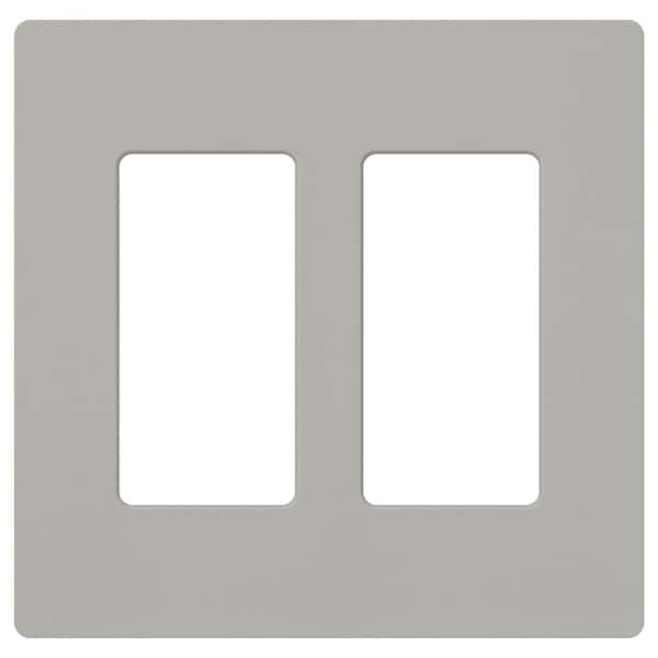 Lutron Claro 2 Gang Wall Plate for Decorator/Rocker Switches, Satin, Pebble (SC-2-PB) (1-Pack)