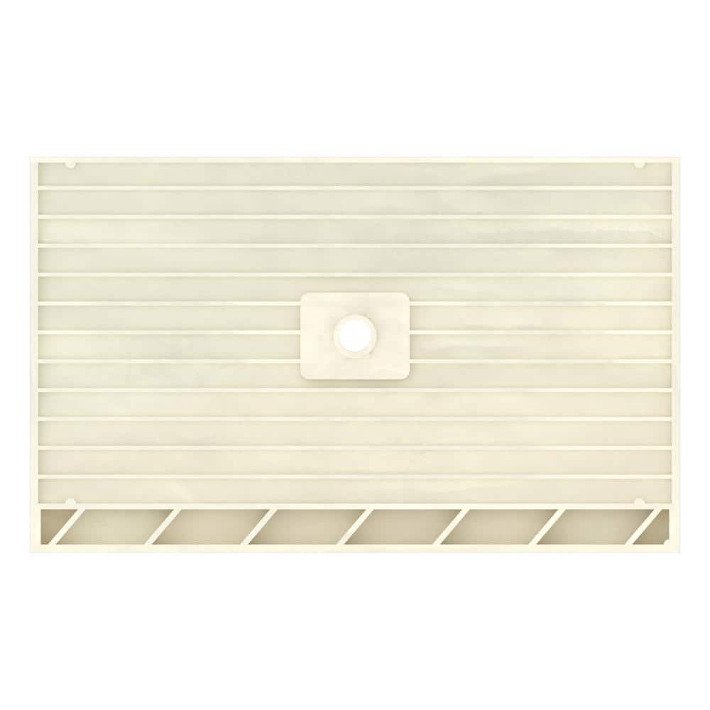 Tile Redi 60" x 30" Off-White Polyurethane Shower Base with Center Drain