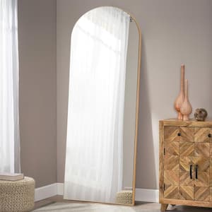 20 in. x 59 in. Modern Arched Framed Gold Full Length Mirror Standing Mirror
