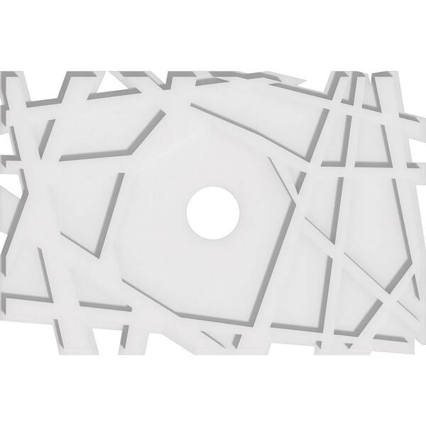Ekena Millwork 24 in. W x 16 in. H x 3 in. ID x 1 in. P Novo Architectural Grade PVC Contemporary Ceiling Medallion