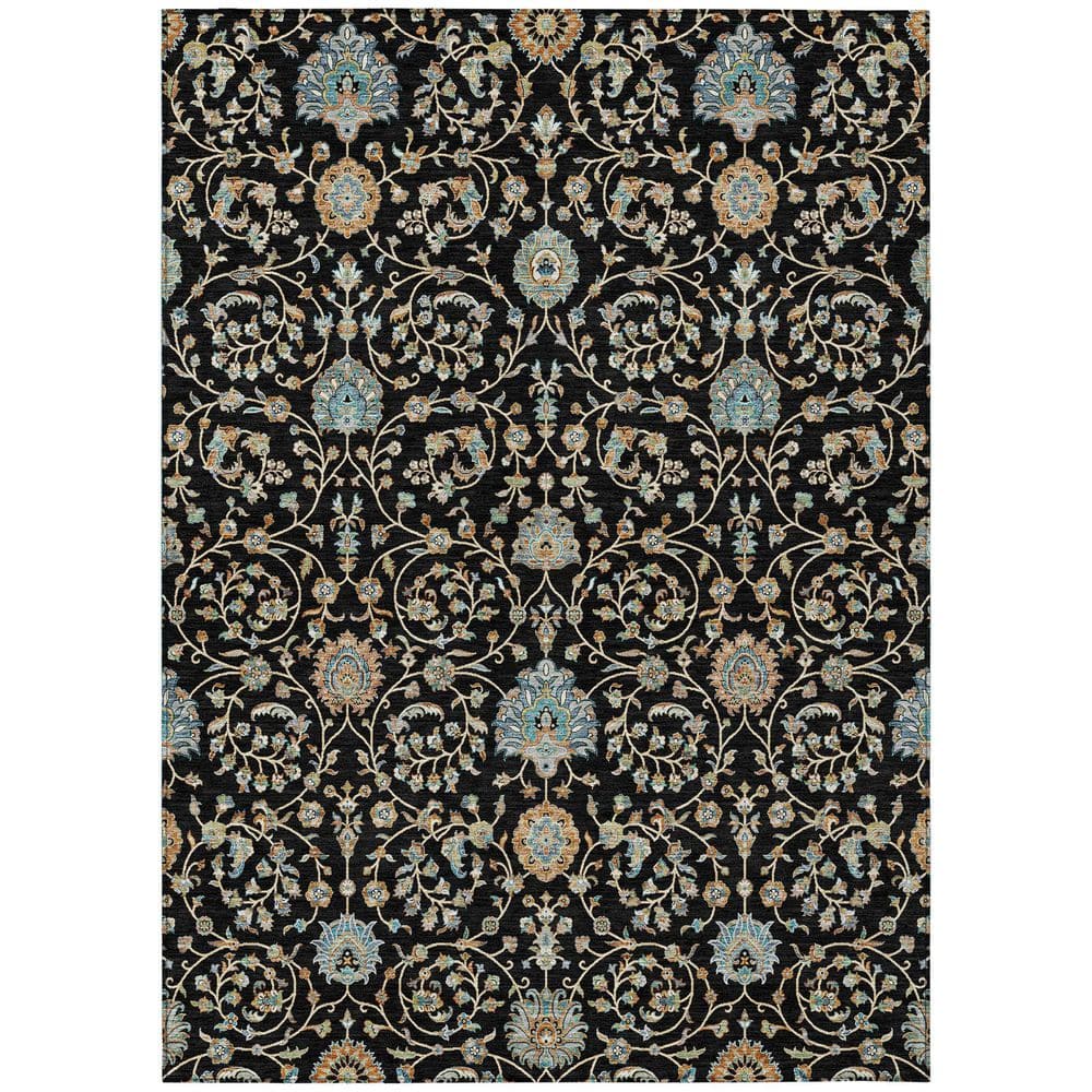 Chantille Machine Washable Indoor/Outdoor Abstract ACN2758 Black 3 ft. x 5 ft. Area Rug price history on PriceWatchPro