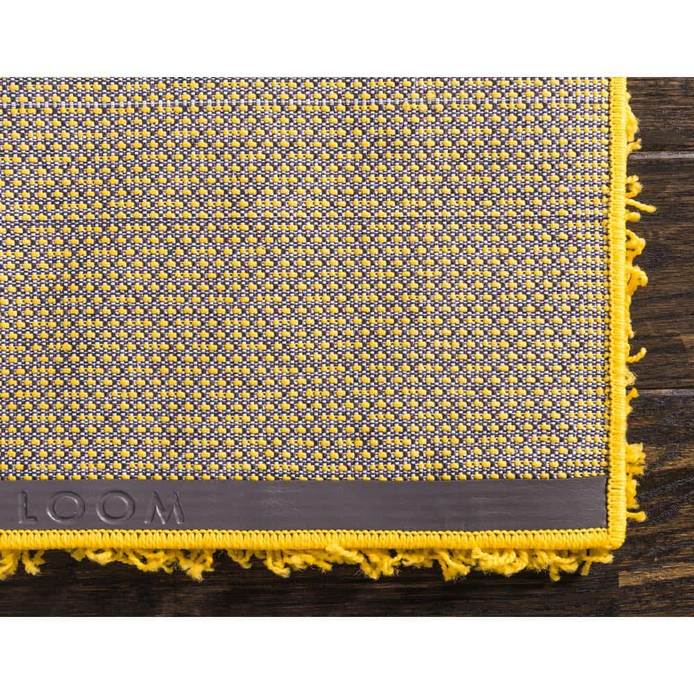 Tuscan Sun Yellow Luxurious Shag Runner Rug 2' x 6' 5"