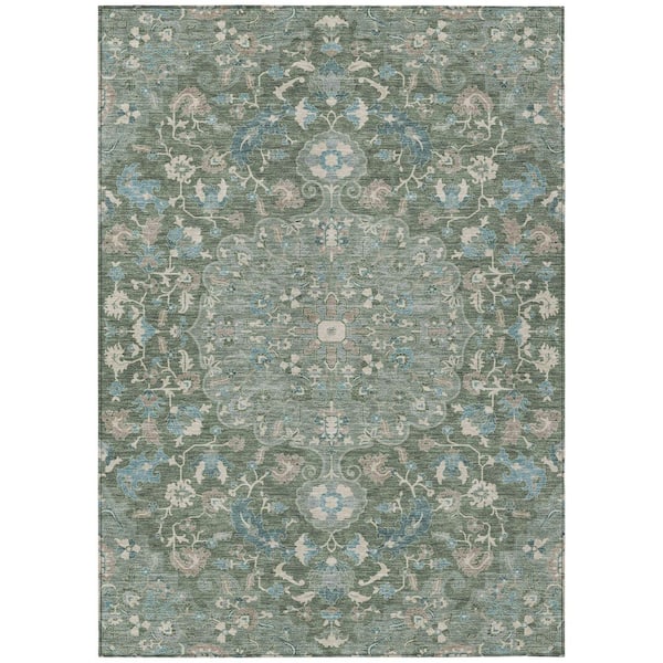 Chantille Machine Washable Indoor/Outdoor Abstract ACN2564 Basil 9 ft. x 12 ft. Area Rug