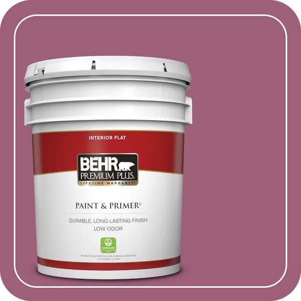 BEHR PREMIUM PLUS 5 gal. Home Decorators Collection #HDC-WR15-02 Passion Plum Flat Low Odor Interior Paint & Primer