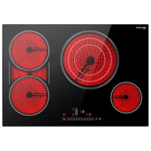 30 in. 4 Elements Ceramic Glass Radiant Electric Cooktop in Black with Tri-Ring Element and Bridge Element