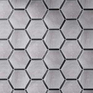 Denia Ebano Gray Hexagon 8.58 in. x 9.89 in. Matte Porcelain Floor and Wall Tile (8.07 sq. ft./Case)