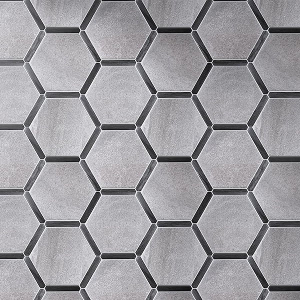 MOLOVO Denia Ebano Gray Hexagon 8.58 in. x 9.89 in. Matte Porcelain Floor and Wall Tile (8.07 sq. ft./Case)