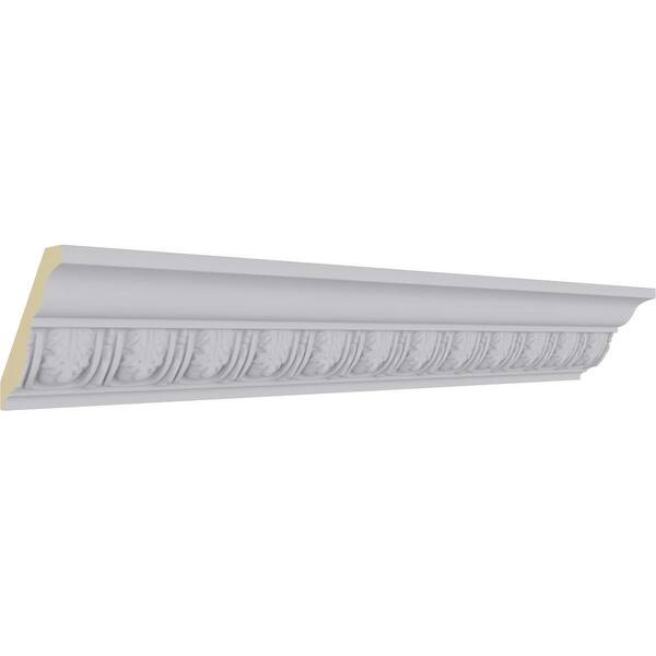 Ekena Millwork 2-3/4 in. x 2-3/4 in. x 94-1/2 in. Polyurethane Melonie Egg and Dart Crown Moulding