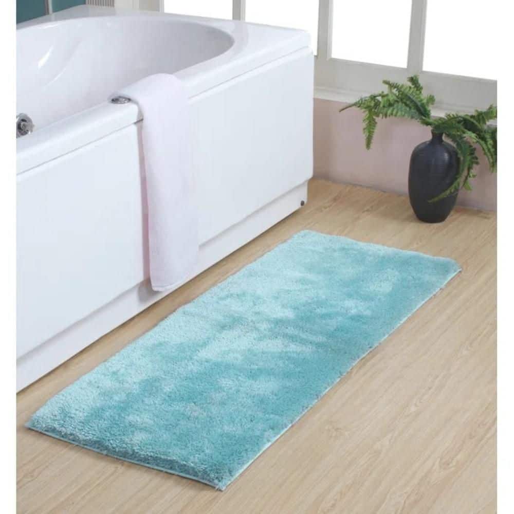 Ashburn 21 in. x 54 in. Blue Sapphire Rectangle Bath Runner Rug