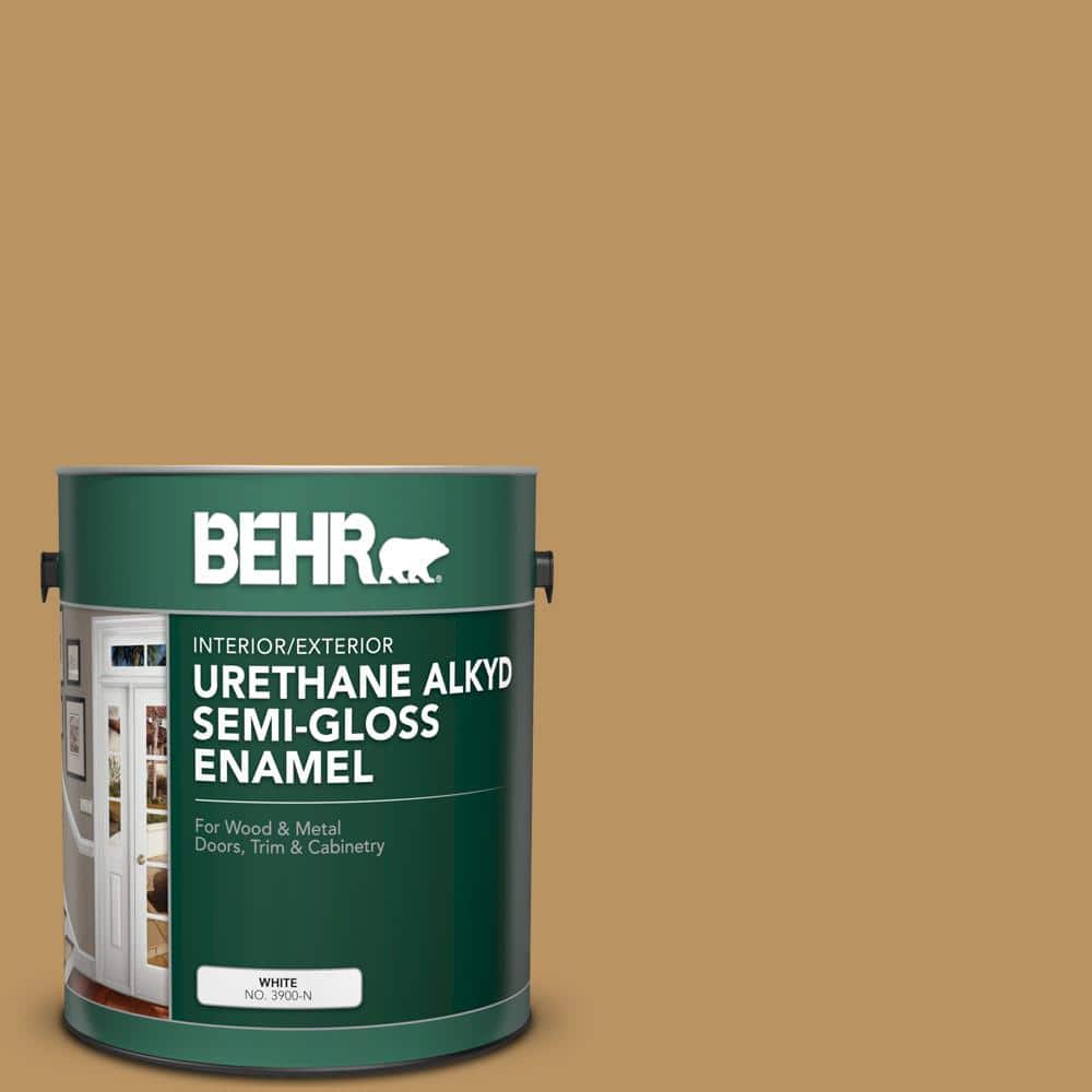 BEHR 1 gal. S3005 Spiced Mustard Urethane Alkyd SemiGloss Enamel