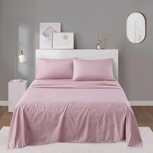 Printed 3-Piece Blush Waves Microfiber Twin Sheet Set