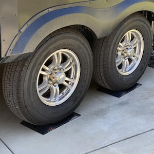 Solid PVC 10 in. Wide Large Vehicle Tire Saver Ramps (Set of 2)