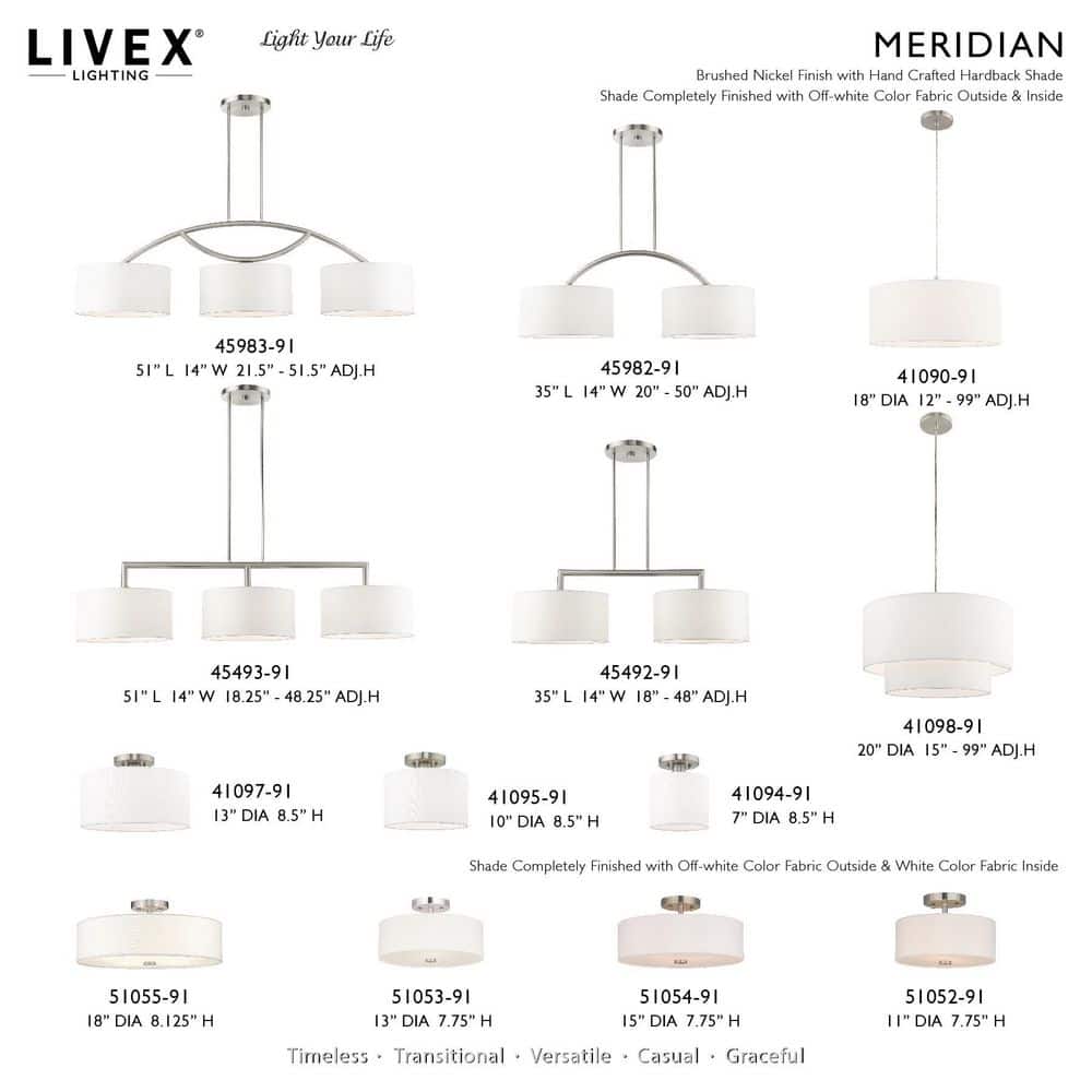 Modern Brushed Nickel Indoor/Outdoor Drum Ceiling Light with Off-White Shade