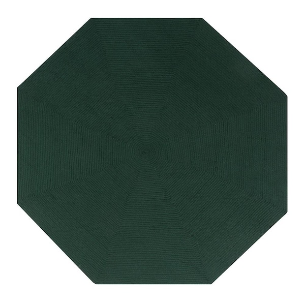 Alpine Braid Collection Hunter Solid 72" x 72" 100% Polypropylene Reversible Indoor Area Rug