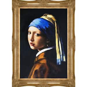 Girl with a Pearl Earring, 1665 by Johannes Vermeer Victorian Gold Framed Abstract Painting Art Print 32 in. x 44 in.
