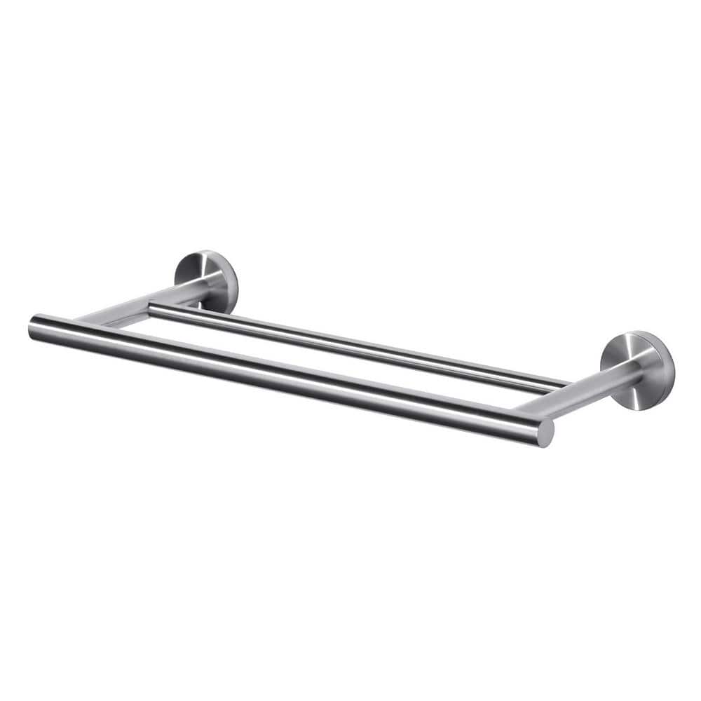 Brushed Nickel 16" Double Wall Mounted Towel Bar
