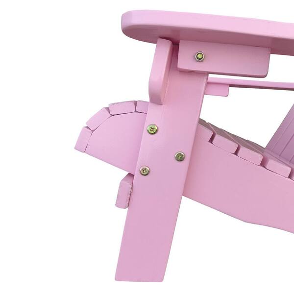 Classic Pink Folding Populus Wood Adirondack Chair ADRD7146-P