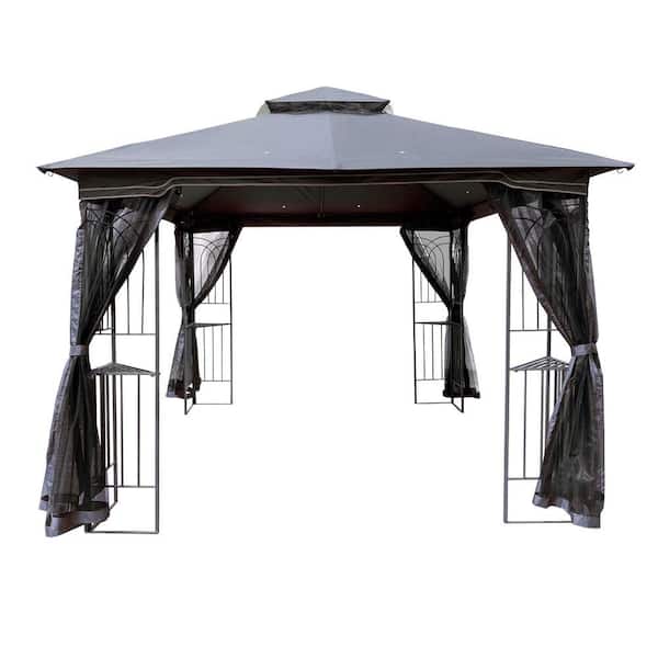10 ft. x 10 ft. Outdoor Patio Gazebo Canopy Tent With Ventilated Double Roof And Mosquito Net