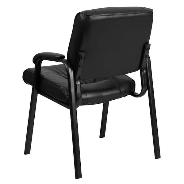 Flash Furniture Leather Office Reception Chair in Black 