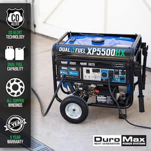 5500/4500-Watt Dual Fuel Electric Start Gasoline/Propane Portable Generator with CO Alert Shutdown Sensor