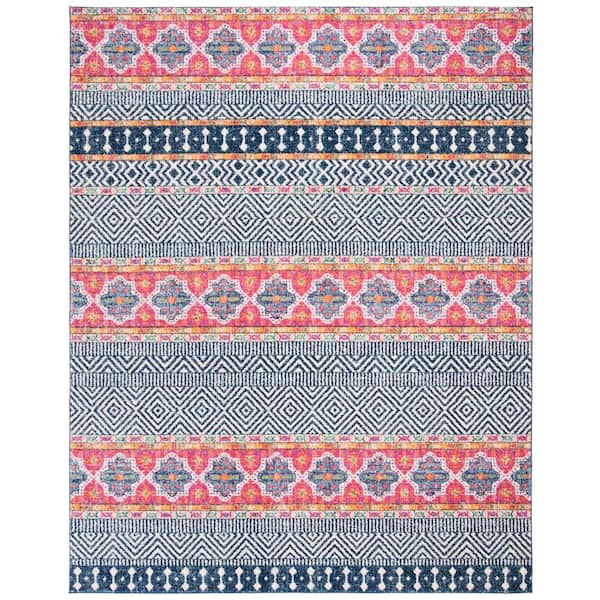 Madison Navy/Ivory 8 ft. x 10 ft. Geometric Area Rug