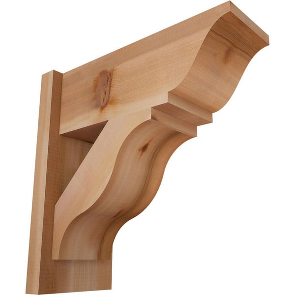 Ekena Millwork 8 in. x 18 in. x 18 in. Fuston Traditional Smooth Western Red Cedar Outlooker