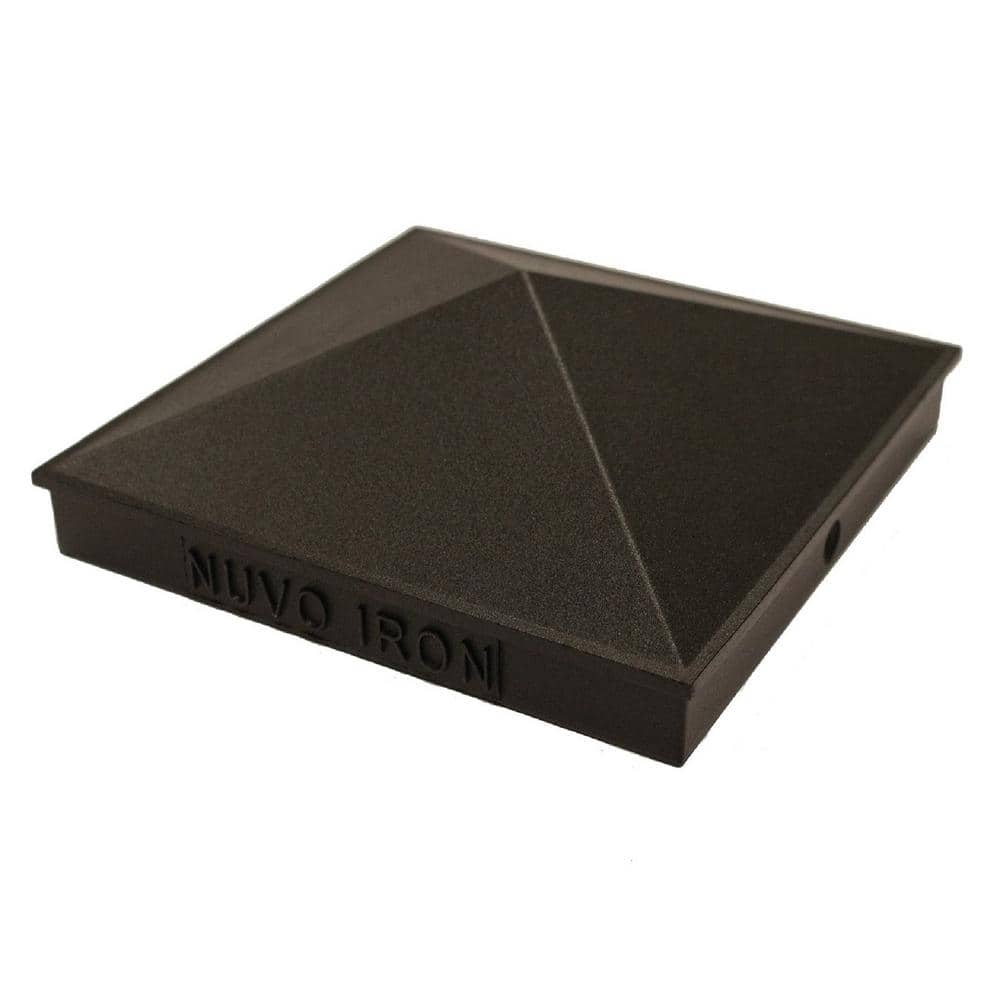 NUVO IRON 6 in. x 6 in. Black Aluminum Ornamental Pyramid Post Cap PCP14 -  The Home Depot