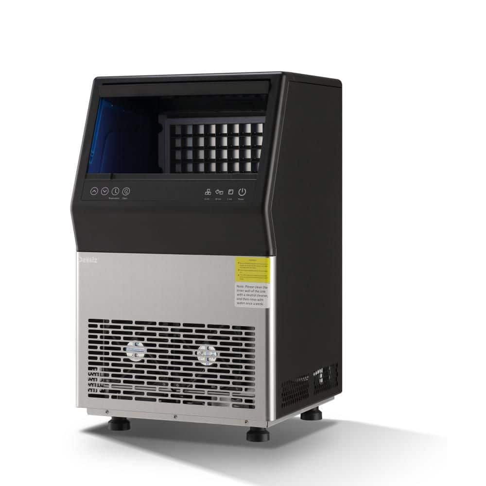 15.74 in. 100 lb. Freestanding Ice Maker in Stainless Steel with Self-Cleaning and Smart Control Panel