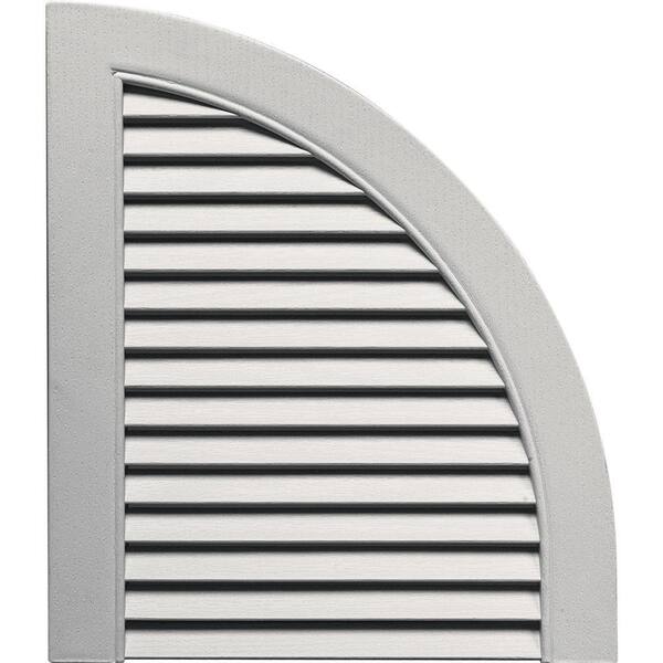 Builders Edge 15 in. x 17 in. Louvered Design Paintable Quarter Round Tops Pair #030