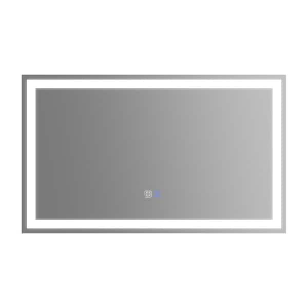 Unbranded 40 in. W x 24 in. H Rectangular Frameless Anti-Fog Wall Bathroom Vanity Mirror in White