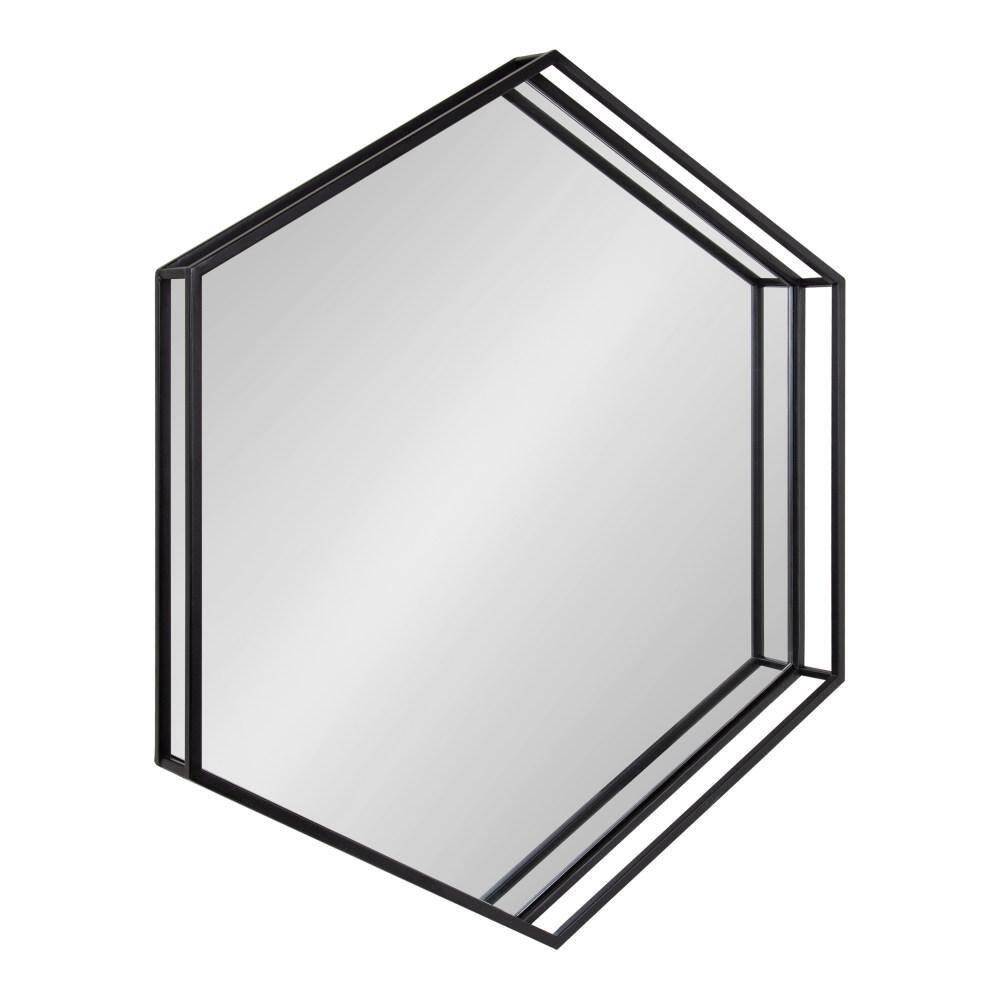 Elegant Hexagon Gold Metal Full-Length Mirror 30"x33"