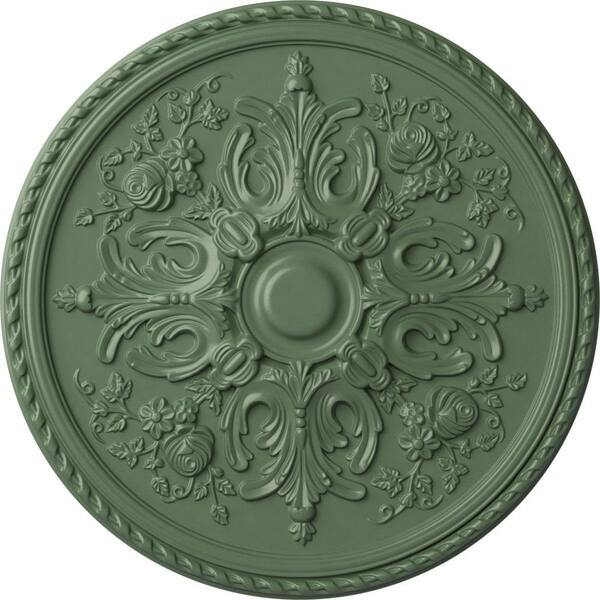 Ekena Millwork 32-5/8" x 2" Bradford Urethane Ceiling (Fits Canopies up to 6-5/8"), Hand-Painted Athenian Green