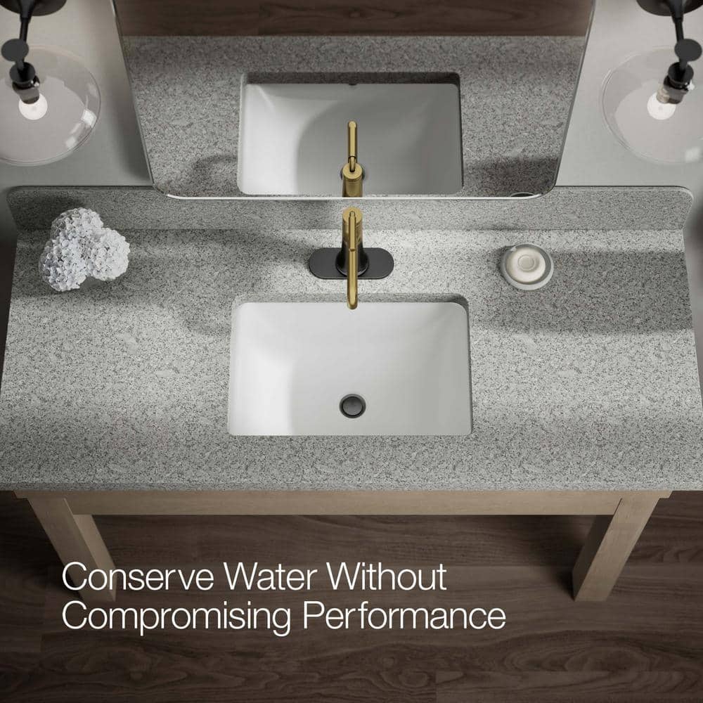 Matte Black and Moderne Brass Single-Handle Bathroom Faucet