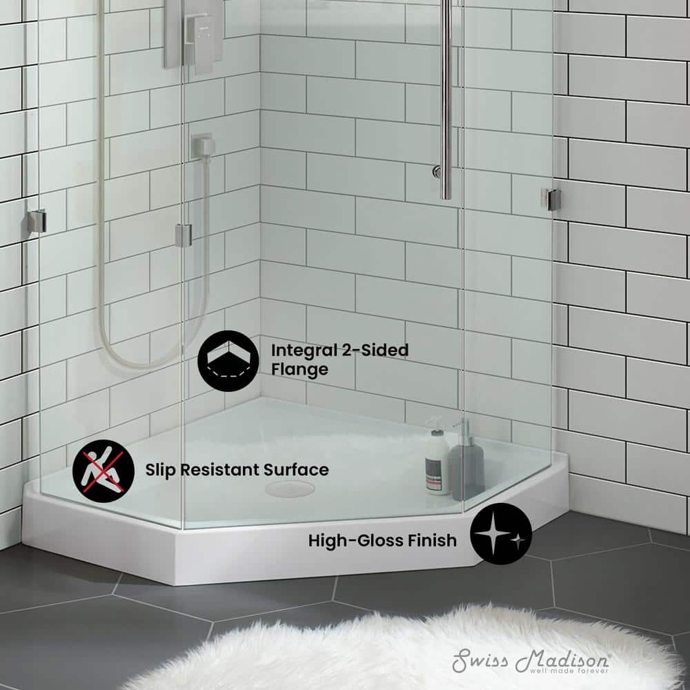 Voltaire 36" x 36" White Acrylic Neo-Angle Shower Base