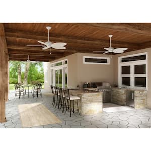 Bayview 54 in. Indoor/Outdoor White Ceiling Fan For Patios or Bedrooms