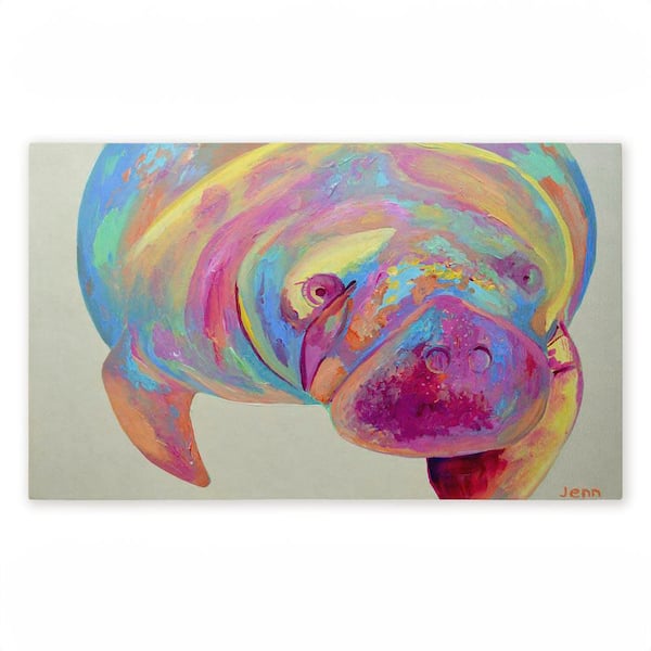 Chromatic Hue Manatee Multi-Colored 18 in. x 30 in. Polyester Non-Slip Outdoor Door Mat
