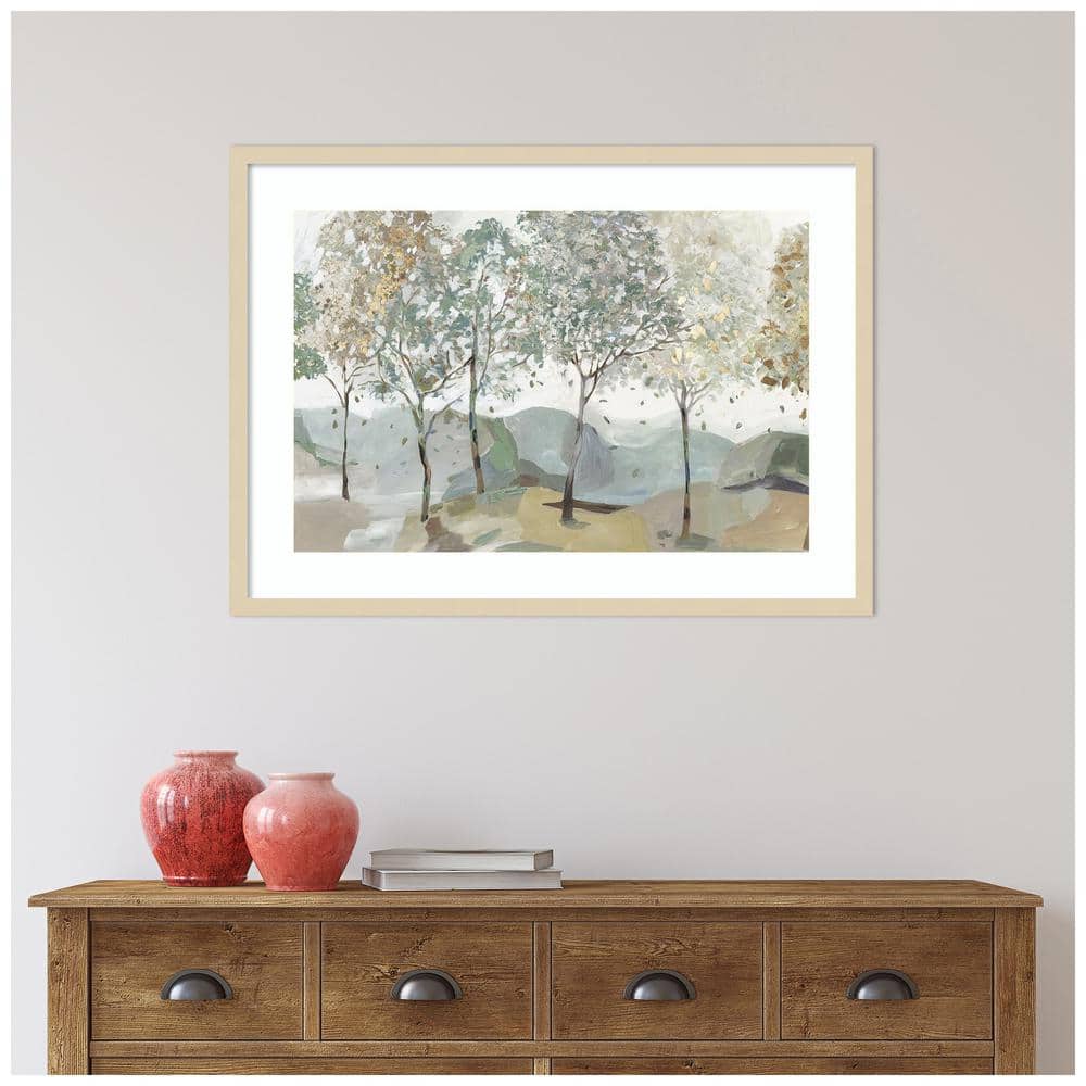 Blue Tree Ridge I Framed Landscape Print in Natural Wood