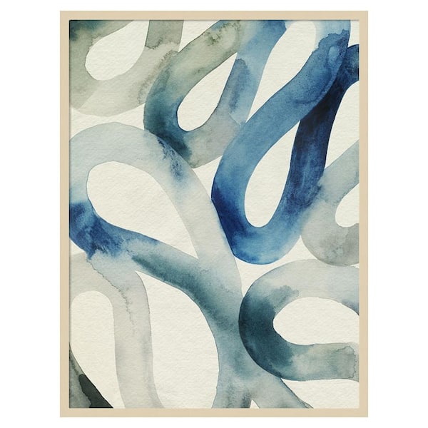 Amanti Art Water And Sand II by Grace Popp 31 in. W x 41 in. H. Wood Framed Wall Art Print Framed in Brown