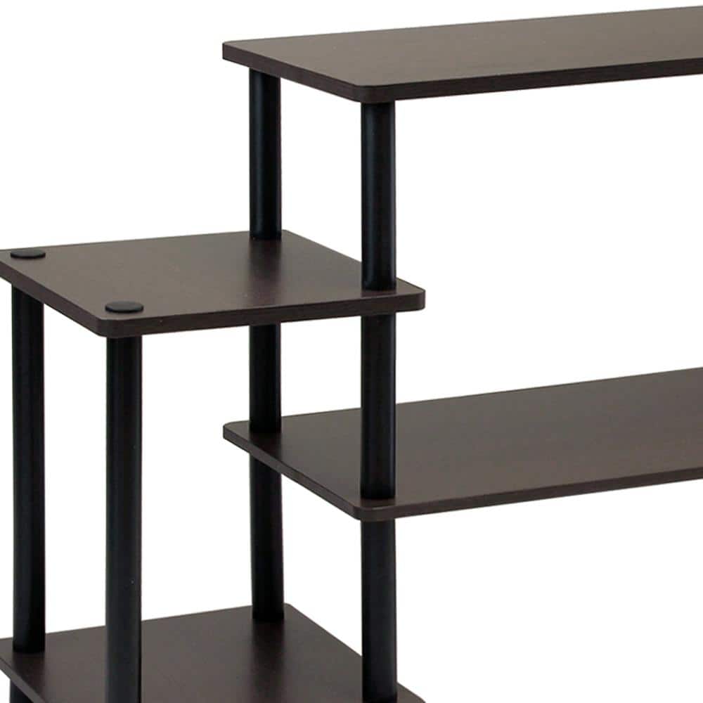 Sleek 41'' Dark Brown and Black Multimedia Storage Cabinet